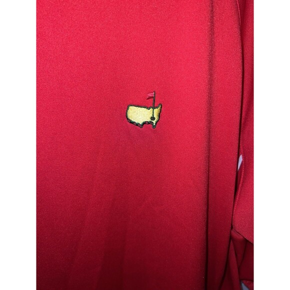 Masters Polo Shirt Mens Large Red Golf Performance Athletic Logo Vintage - Picture 2 of 7